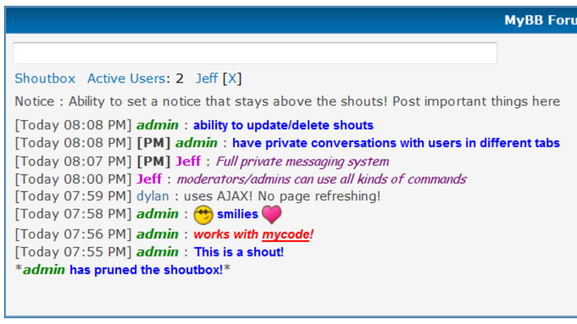 Inferno Shoutbox for MyBB